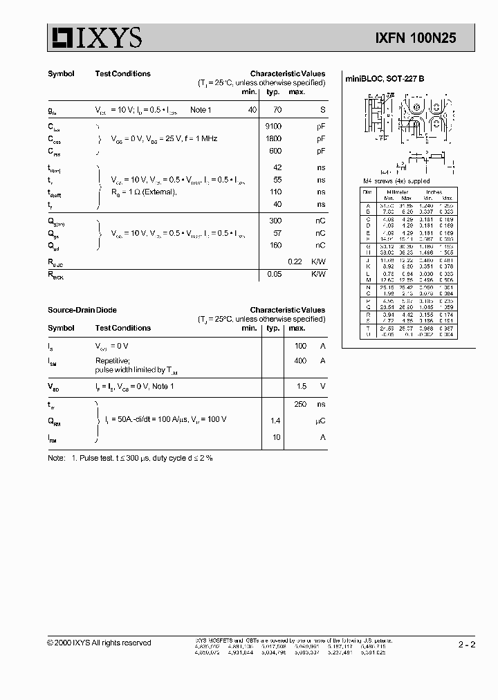 IXFN100N25_1258001.PDF Datasheet