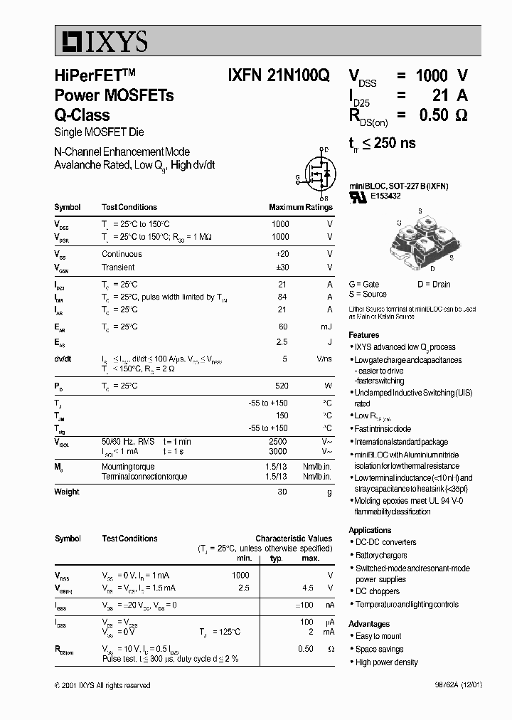 IXFN21N100Q_1258010.PDF Datasheet