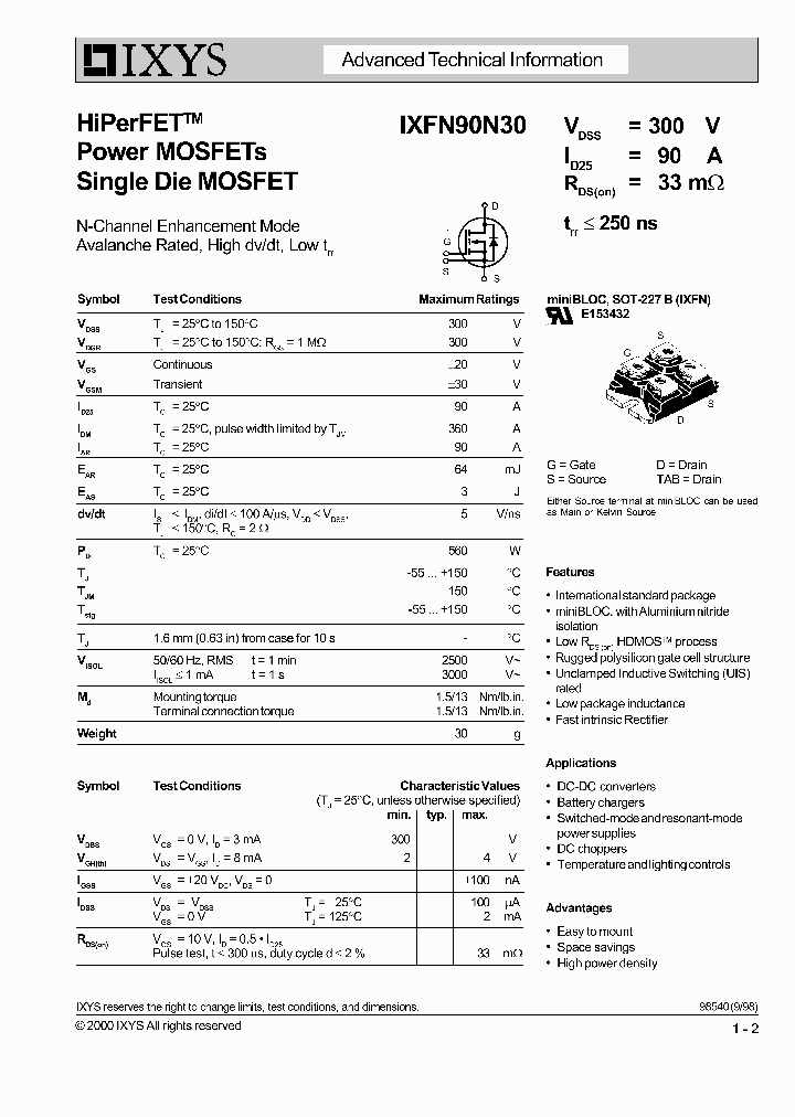 IXFN90N30_1172842.PDF Datasheet