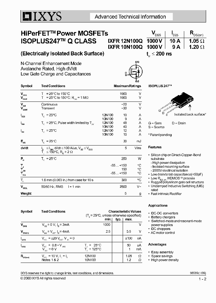 IXFR12N100Q_1258040.PDF Datasheet