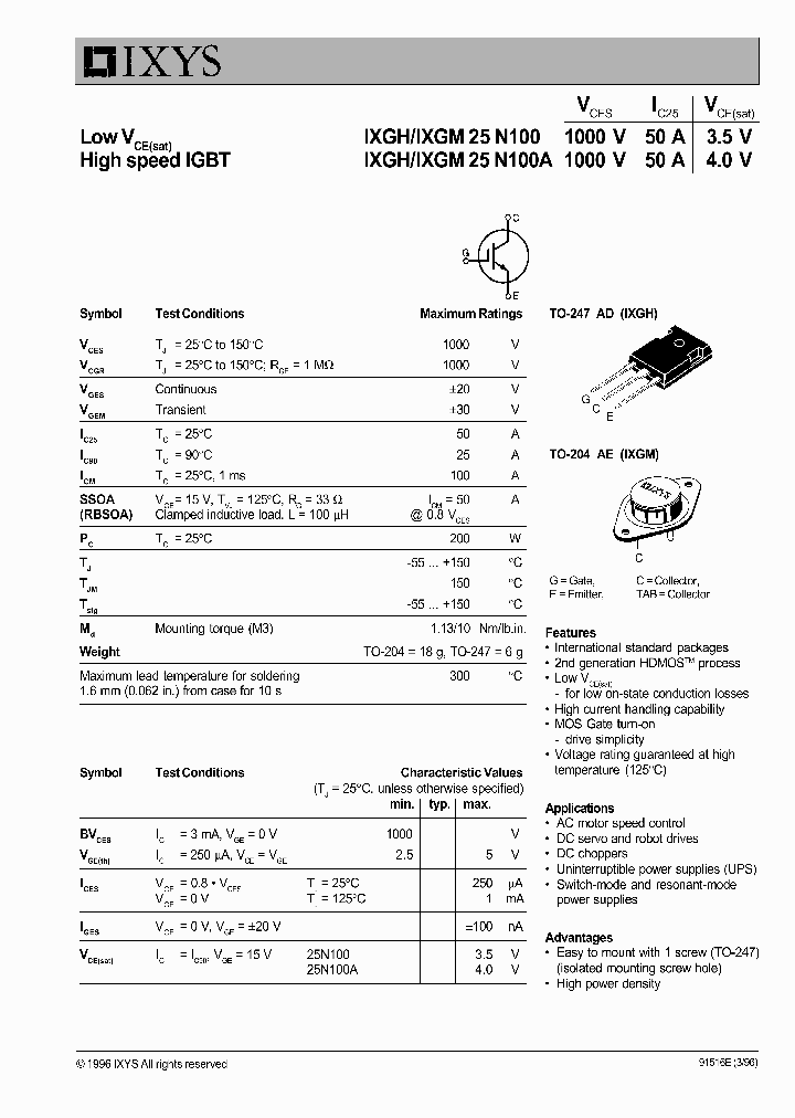 IXGH25N100_1175014.PDF Datasheet