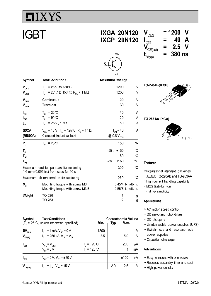 IXGP20N120_1258157.PDF Datasheet