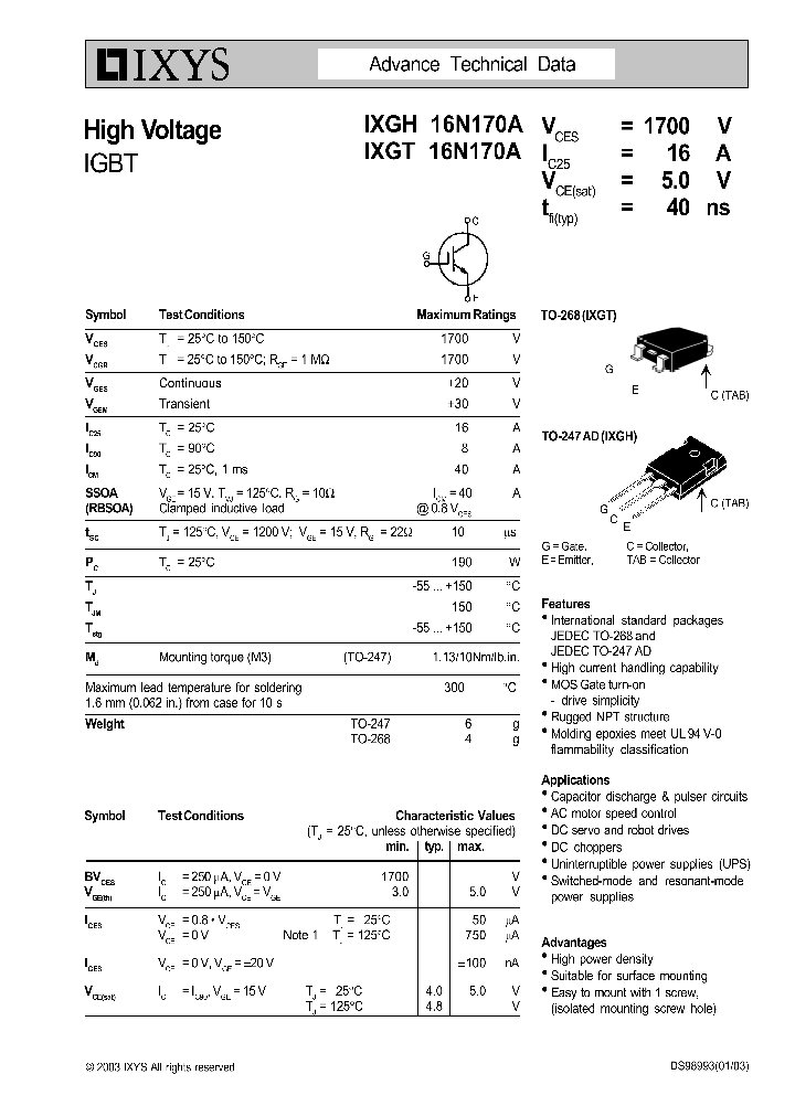 IXGT16N170A_1258172.PDF Datasheet