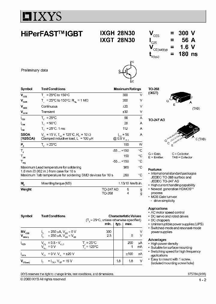 IXGT28N30_1258177.PDF Datasheet