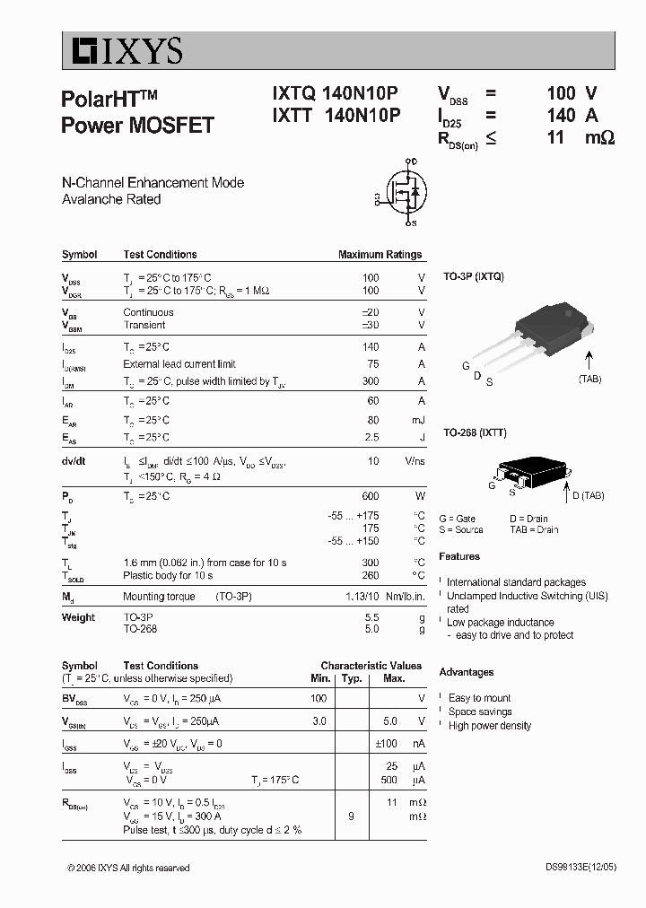 IXTQ140N10P_1128218.PDF Datasheet