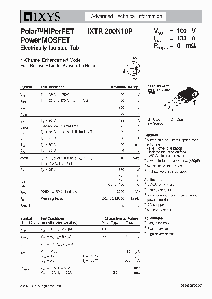 IXTR200N10P_1258281.PDF Datasheet