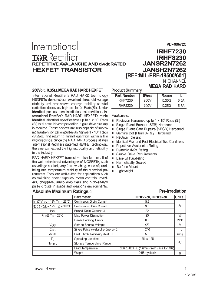 JANSH2N7262_1258466.PDF Datasheet