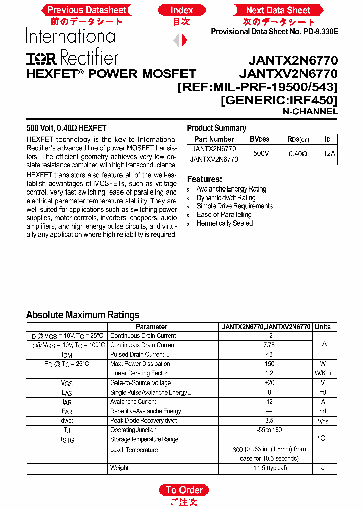 JANTXV2N6770_1258614.PDF Datasheet
