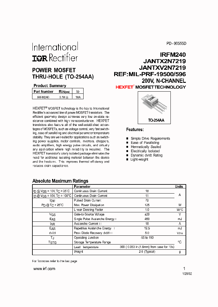 JANTXV2N7219_1258648.PDF Datasheet