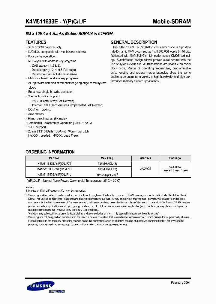 K4M511633E-Y_1259065.PDF Datasheet
