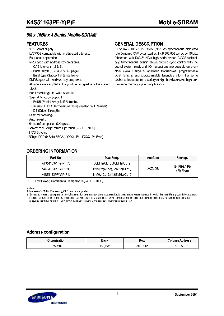 K4S51163PF-YF_1259134.PDF Datasheet