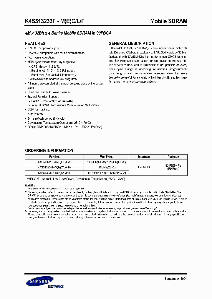 K4S513233F-MC_1259135.PDF Datasheet