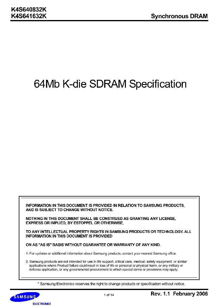 K4S640832K_1083401.PDF Datasheet