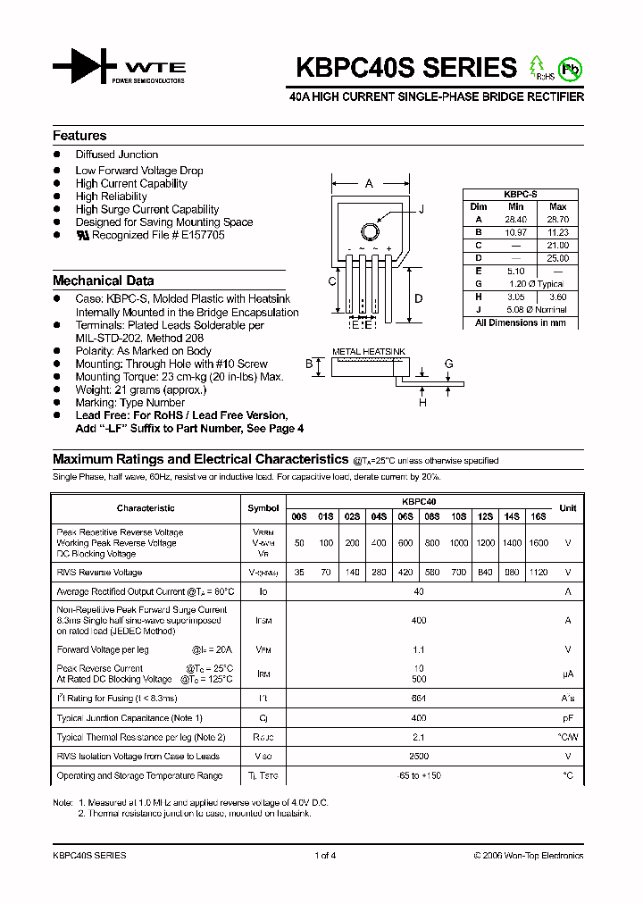 KBPC40S_1259952.PDF Datasheet