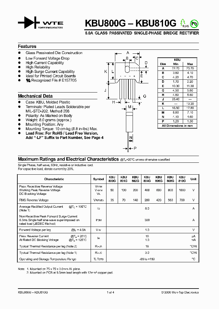 KBU800G06_1012306.PDF Datasheet