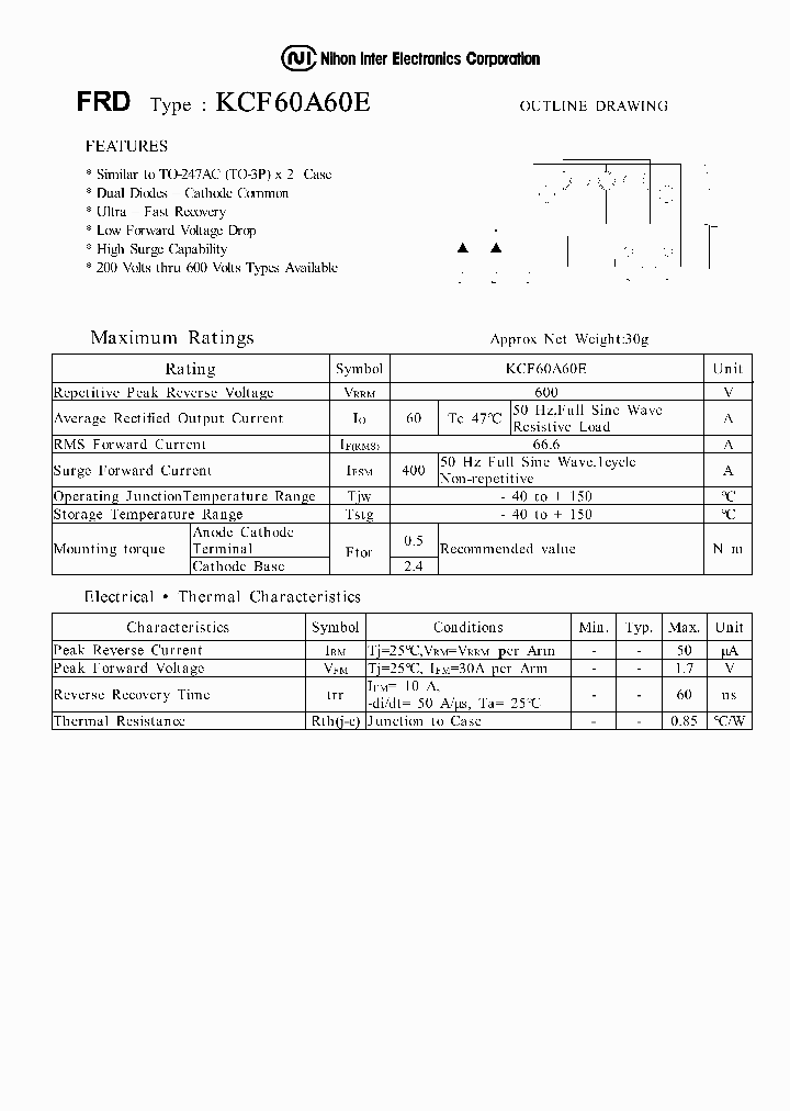 KCF60A60E_1260072.PDF Datasheet