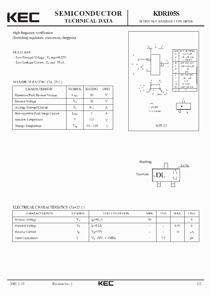 KDR105S_1260121.PDF Datasheet