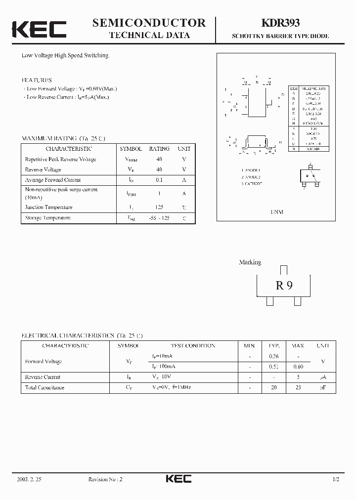 KDR393_1260134.PDF Datasheet