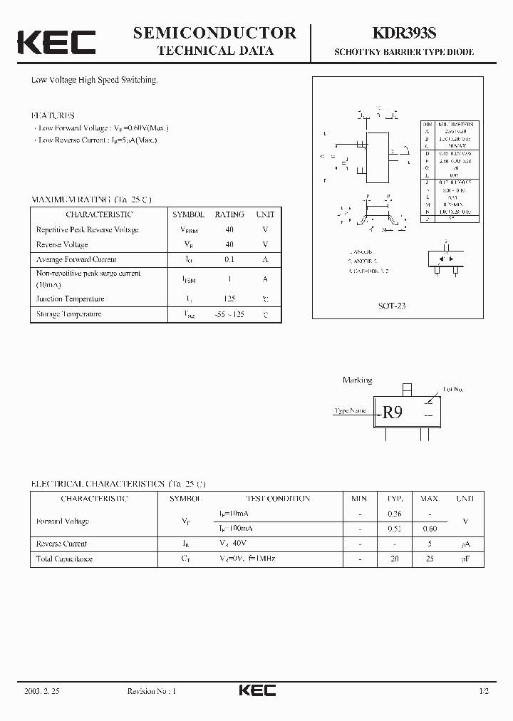 KDR393S_1260135.PDF Datasheet