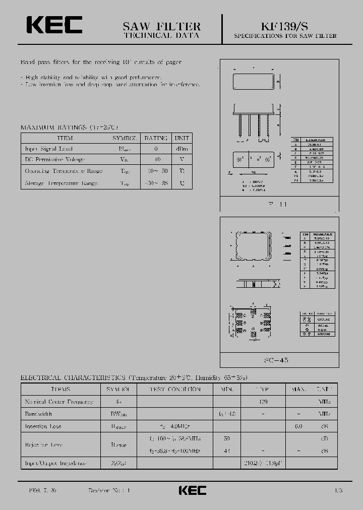KF139_1108731.PDF Datasheet