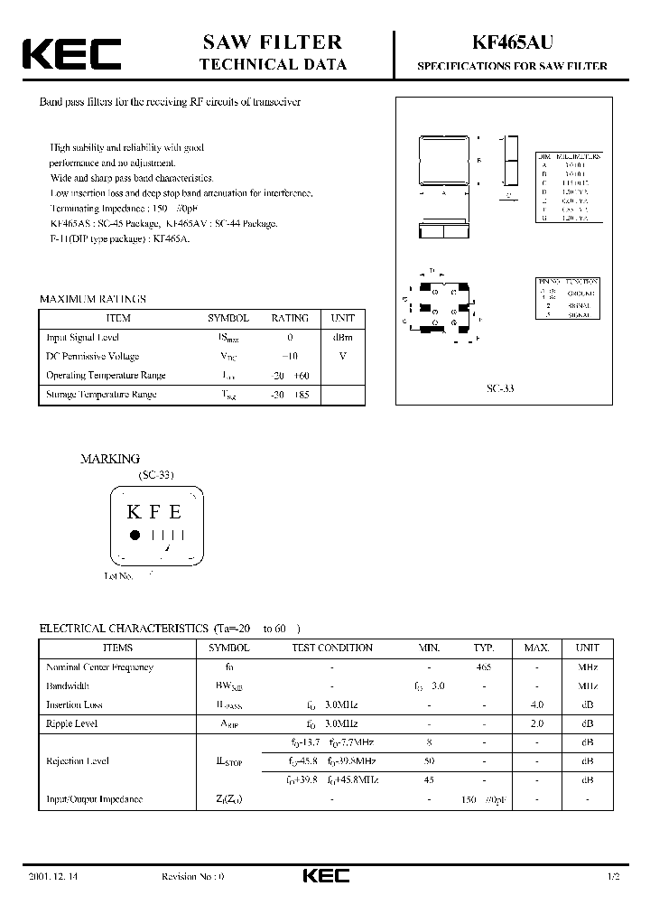 KF465AU_1260265.PDF Datasheet