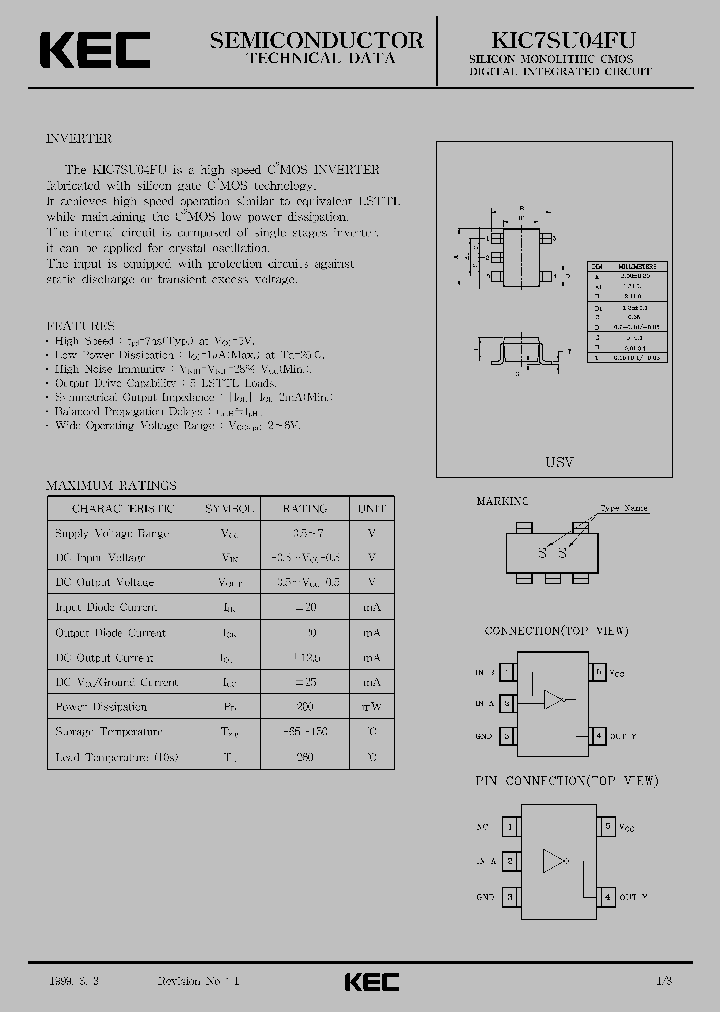 KIC7SU04FU_1260491.PDF Datasheet