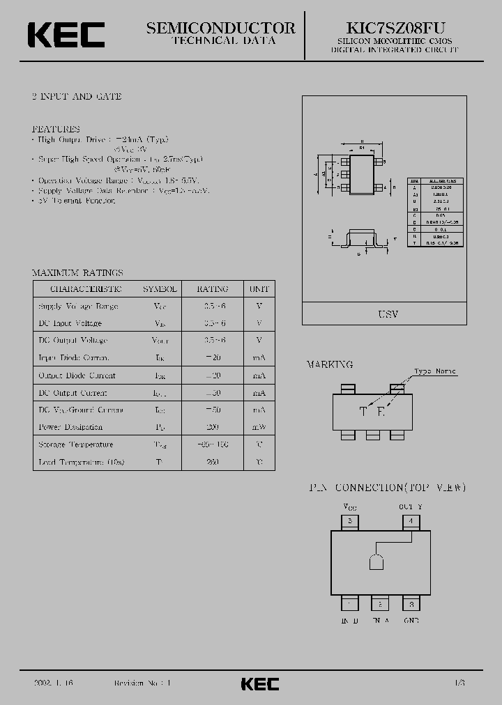 KIC7SZ08FU_1260496.PDF Datasheet