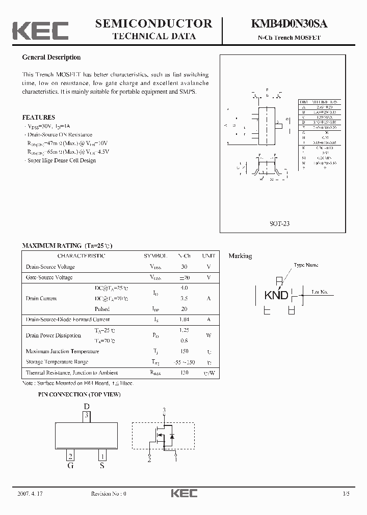 KMB4D0N30SA_1148927.PDF Datasheet
