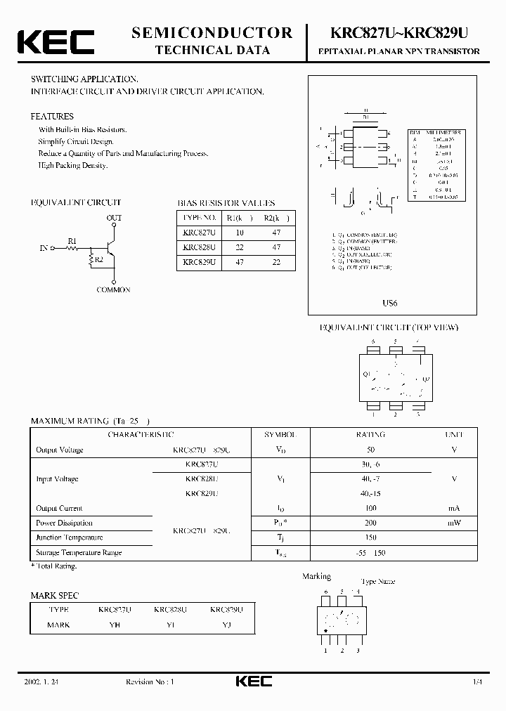 KRC829U_1260959.PDF Datasheet