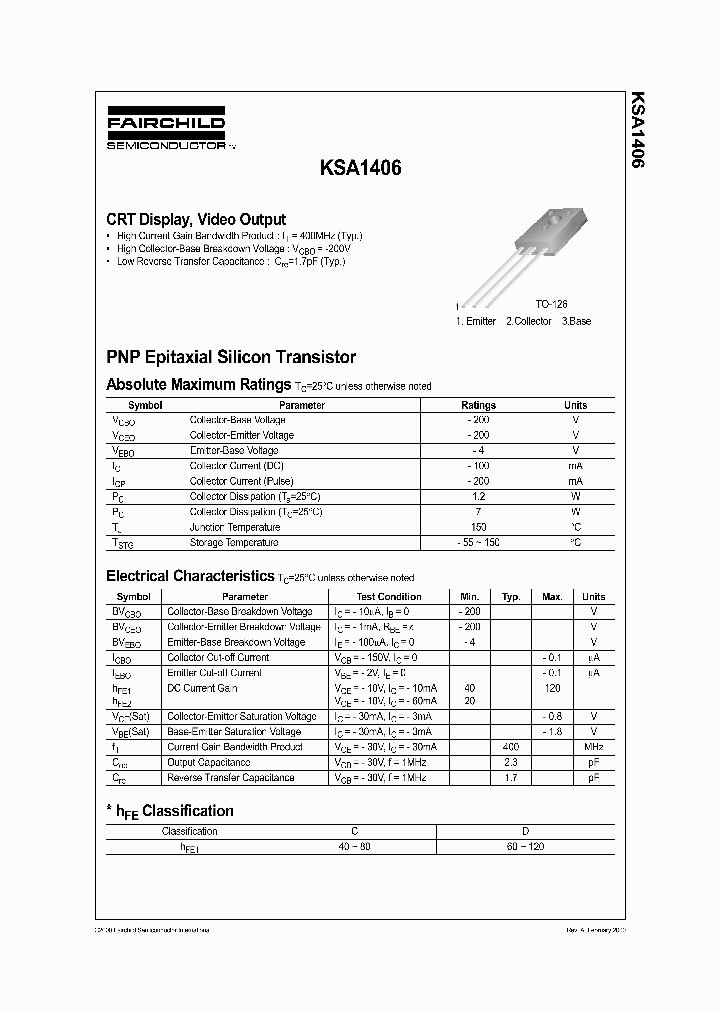 KSA1406_1261080.PDF Datasheet