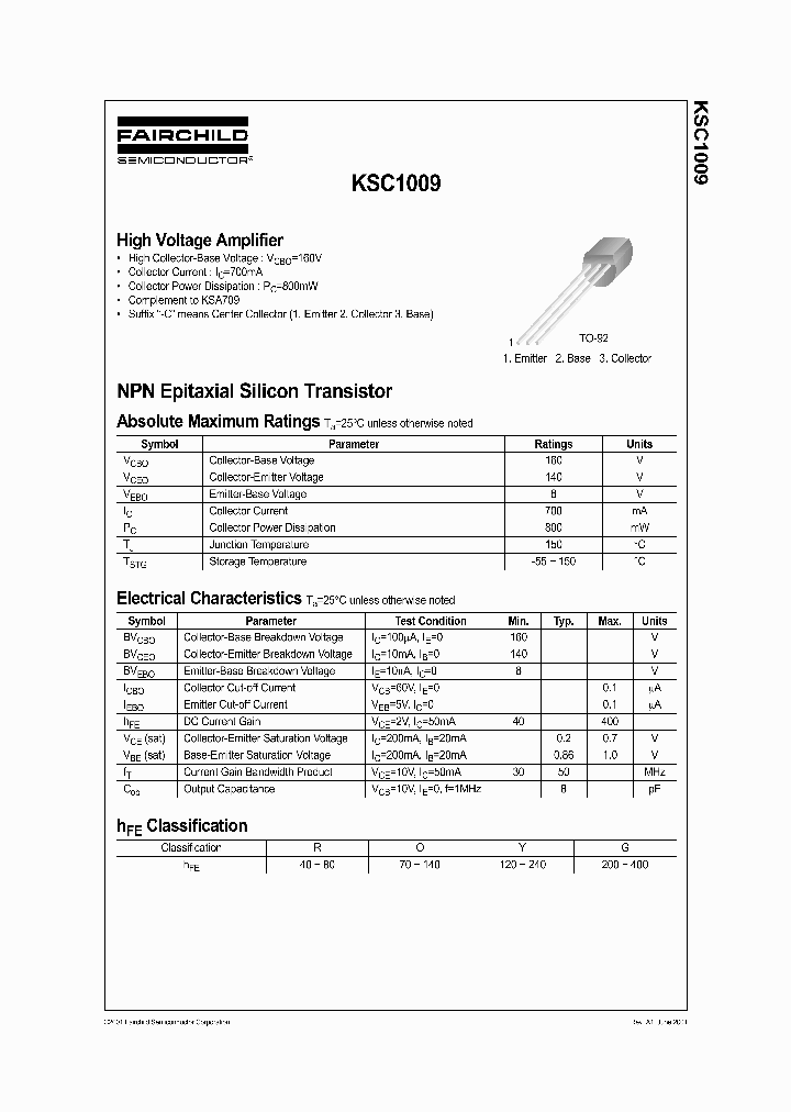 KSC1009YBU_803124.PDF Datasheet