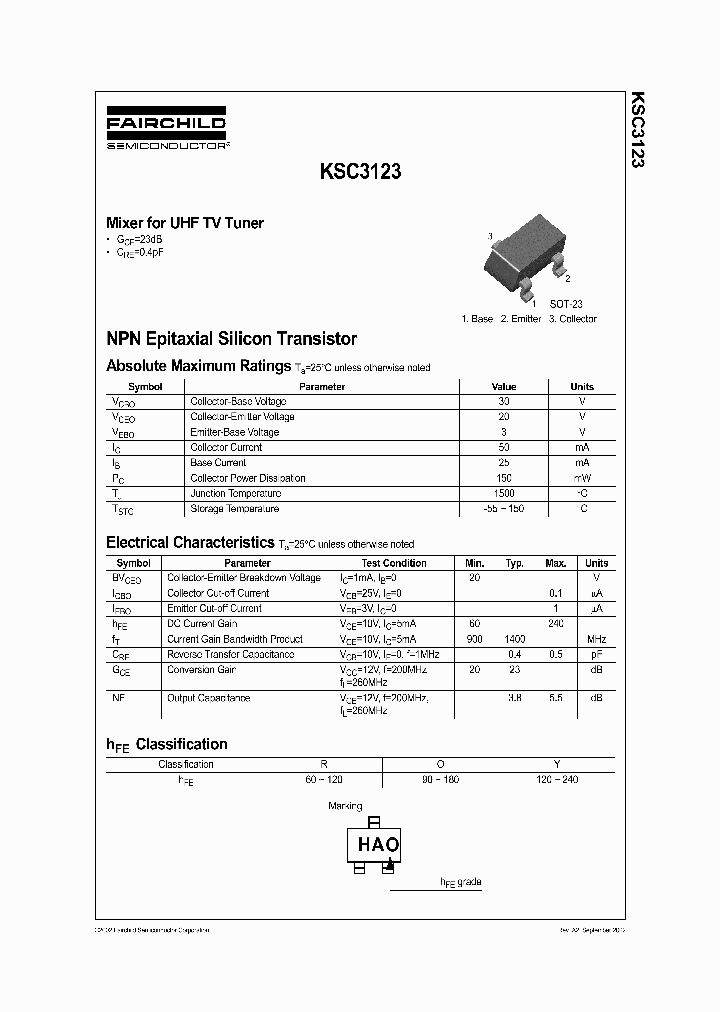 KSC3123YMTF_1261215.PDF Datasheet