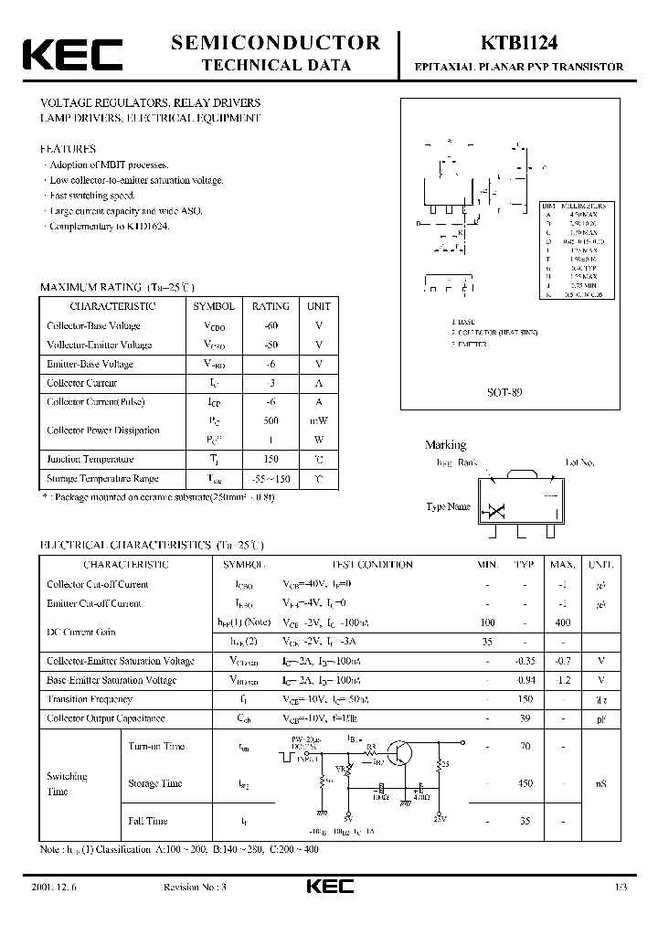 KTB1124_1261625.PDF Datasheet