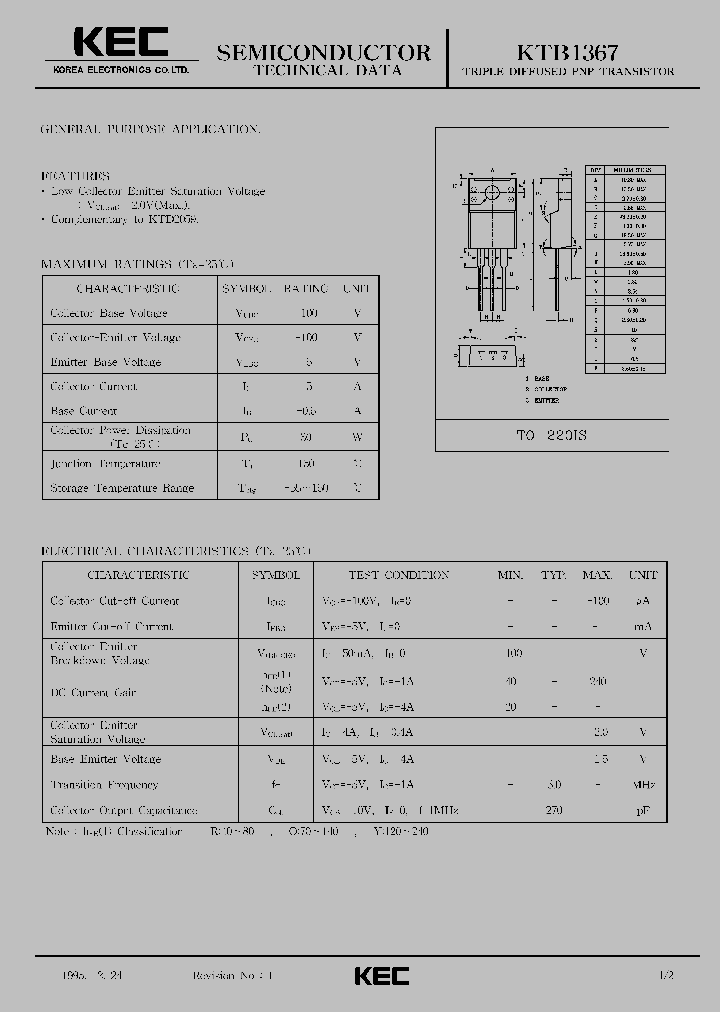 KTB1367_1261630.PDF Datasheet