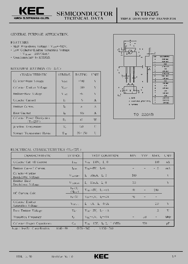 KTB595_1261639.PDF Datasheet