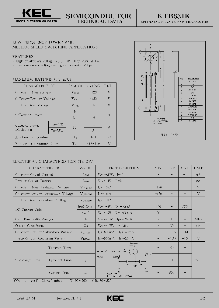 KTB631K_1261641.PDF Datasheet