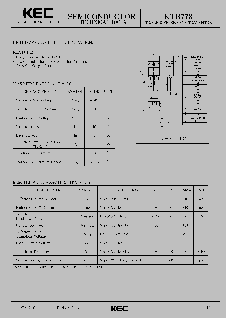 KTB778_1261645.PDF Datasheet