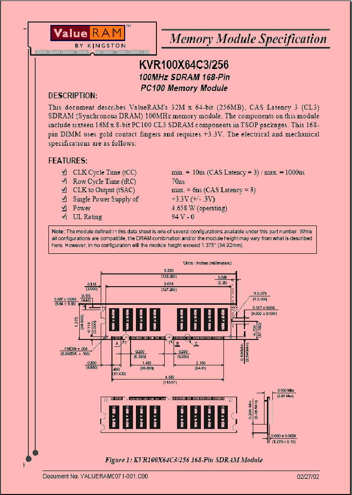 KVR100X64C3256_1261923.PDF Datasheet