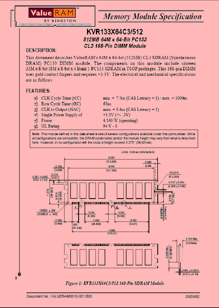 KVR133X64C3512_1261931.PDF Datasheet