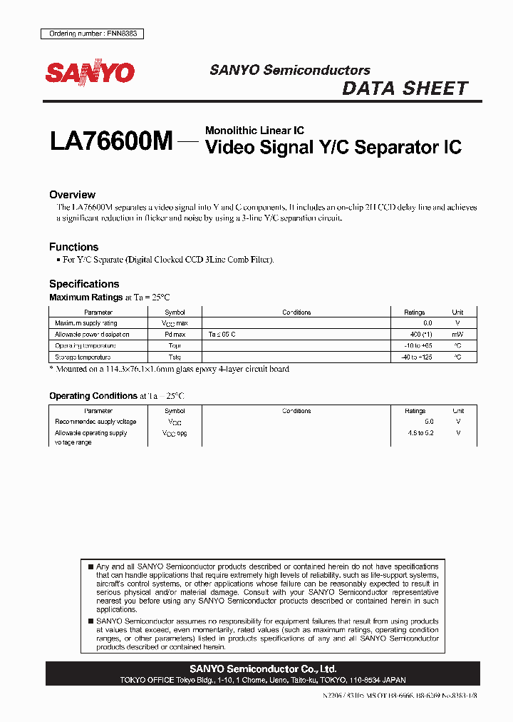 LA76600M_1127764.PDF Datasheet