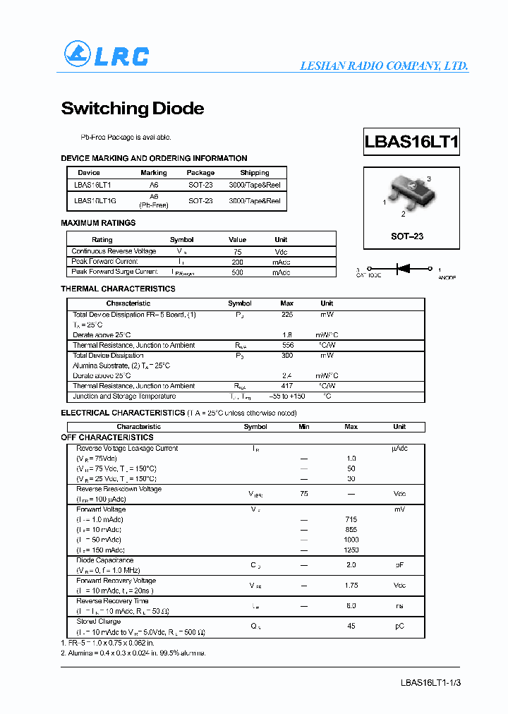 LBAS16LT1G_1263316.PDF Datasheet