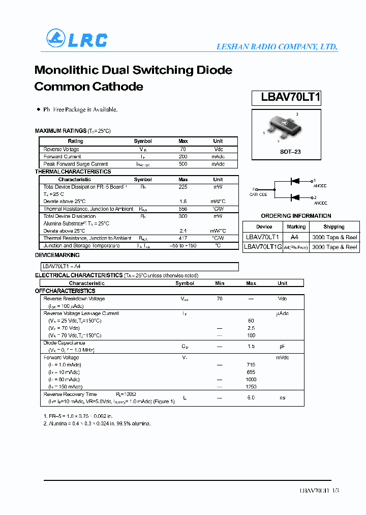LBAV70LT1G_1263326.PDF Datasheet