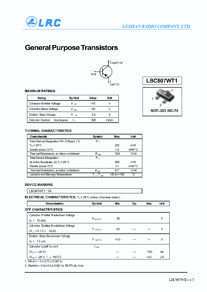 LBC807WT1_782465.PDF Datasheet
