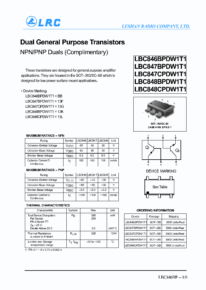 LBC846BPDW1T1_782481.PDF Datasheet