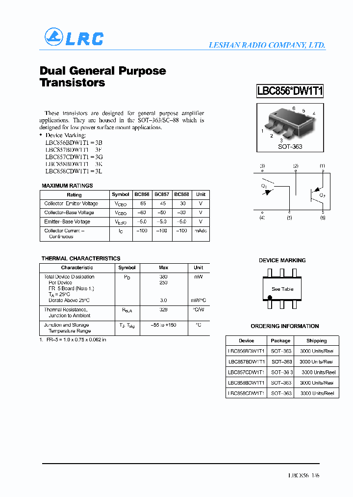 LBC858CDW1T1_1263340.PDF Datasheet