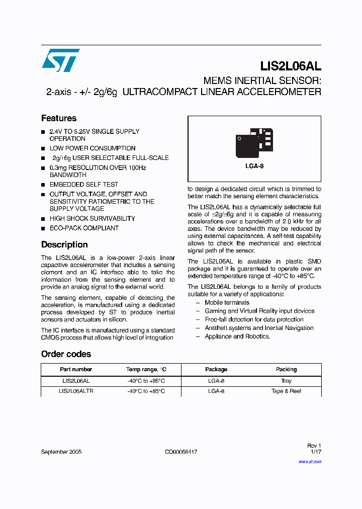 LIS2L06ALTR_1264709.PDF Datasheet