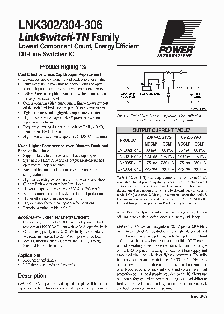 LNK302_604822.PDF Datasheet