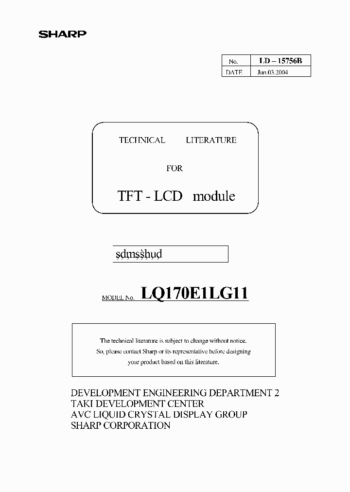 LQ170E1LG11_1267110.PDF Datasheet