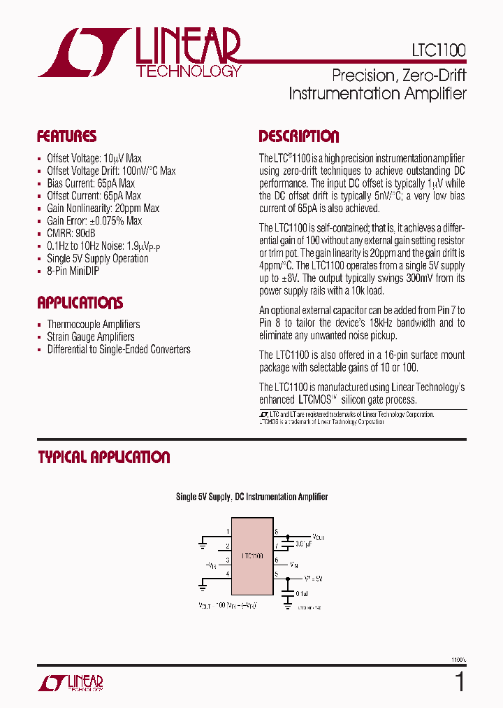 LTC1100CSW_1029263.PDF Datasheet