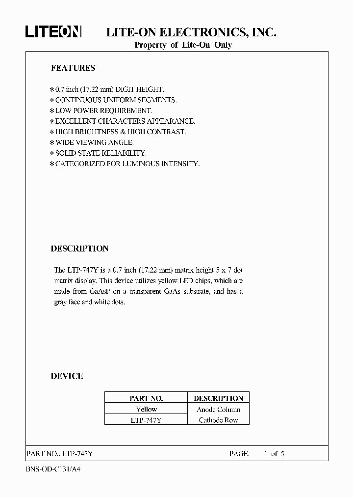 LTP747Y_1268375.PDF Datasheet